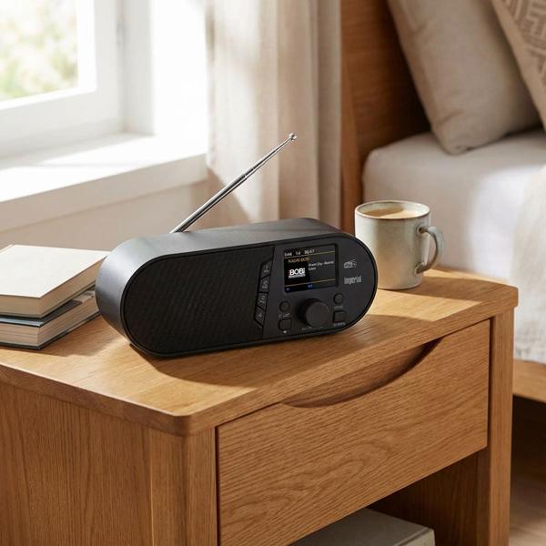 Kompaktes Digitalradio mit DAB+und UKW, Bluetooth 5.1, LCD-Farbdisplay, Wecker, 14 W, kristallklarer Empfang
