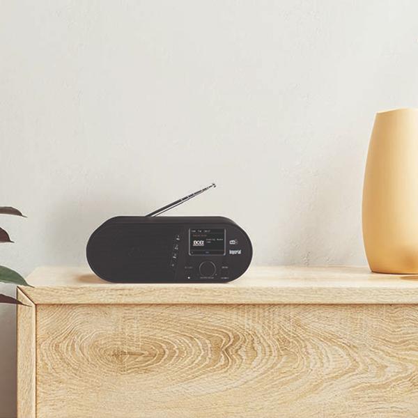 Kompaktes Digitalradio mit DAB+und UKW, Bluetooth 5.1, LCD-Farbdisplay, Wecker, 14 W, kristallklarer Empfang