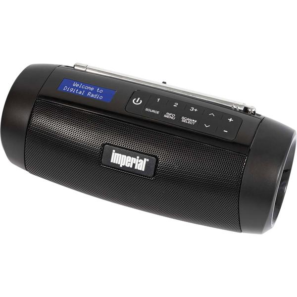 Kompaktes DAB+ & UKW Outdoor-Radio mit Teleskopantenne, schwarz, robust, wetterfest & mit langer Akkulaufzeit