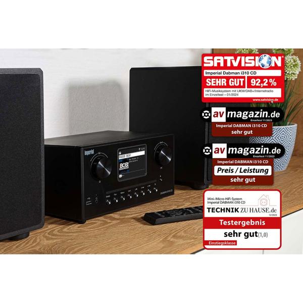 Edle Hi-Fi Kompaktanlage mit CD, DAB+ & Internetradio – Musik-System mit Bluetooth 5.1, WLAN & externen Lautsprechern (2x20W)