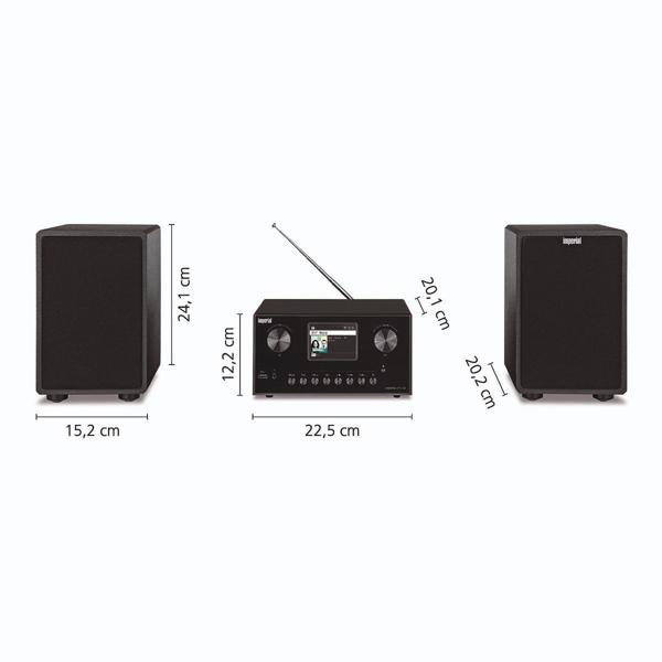 Edle Hi-Fi Kompaktanlage mit CD, DAB+ & Internetradio – Musik-System mit Bluetooth 5.1, WLAN & externen Lautsprechern (2x20W)