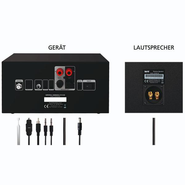 Edle Hi-Fi Kompaktanlage mit CD, DAB+ & Internetradio – Musik-System mit Bluetooth 5.1, WLAN & externen Lautsprechern (2x20W)