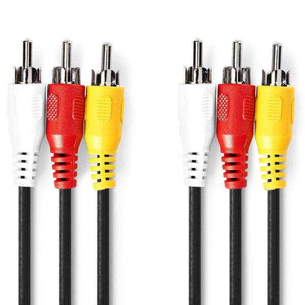 Composite-Videokabel 1.5m Schwarz: Cinch A/V-Kabel - Für analoge Geräte & TVs – Geniesse Spiele & Filme in bester Qualität