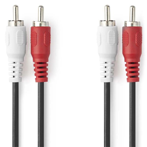 Cinch Stereo-Audiokabel, 1.5m, schwarz, für HiFi & Stereoanlagen, Hochwertige Signalübertragung & robuste Verarbeitung