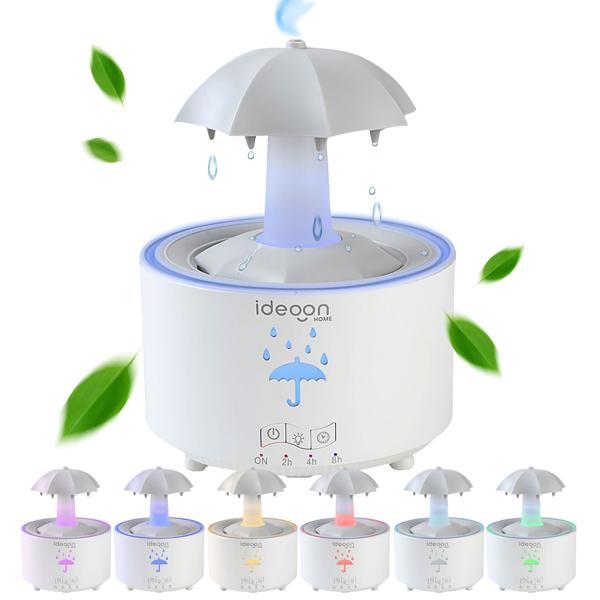 Aroma Diffuser 300ml mit Regenlampe – Schirm Design, 7 Farben LED, Timer & Fernbedienung, Luftbefeuchter zur Aromatherapie & beruhigende Atmosphäre
