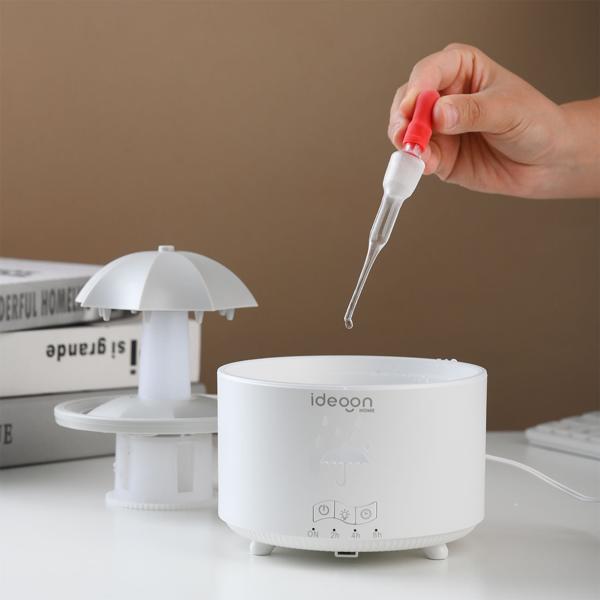 Aroma Diffuser 300ml mit Regenlampe – Schirm Design, 7 Farben LED, Timer & Fernbedienung, Luftbefeuchter zur Aromatherapie & beruhigende Atmosphäre