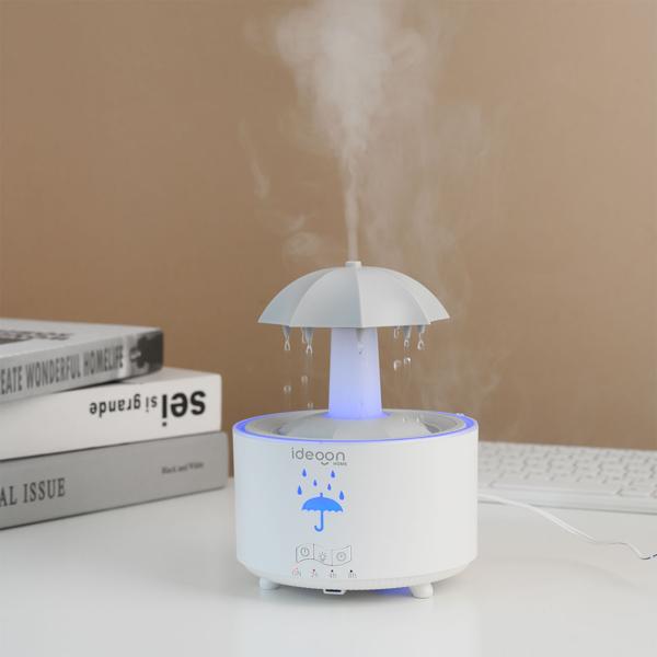 Aroma Diffuser 300ml mit Regenlampe – Schirm Design, 7 Farben LED, Timer & Fernbedienung, Luftbefeuchter zur Aromatherapie & beruhigende Atmosphäre