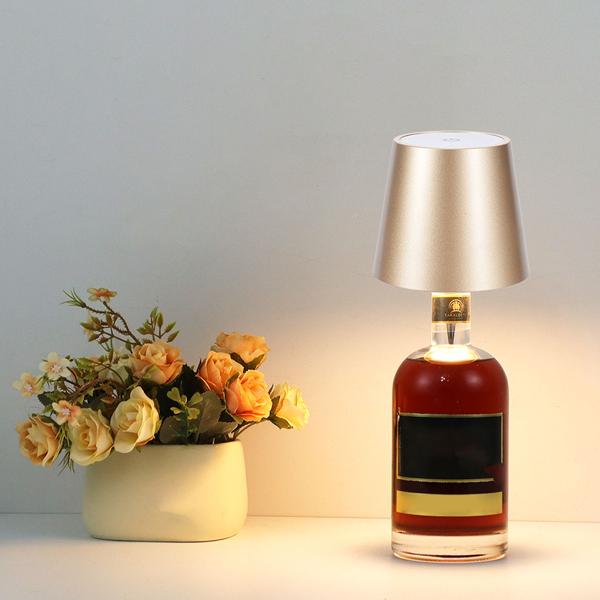 4er-Set Edle Akku Flaschenlampe Gold: Dimmbar, 3 Lichtfarben: Verwandelt Flaschen in stimmungsvolle Leuchten