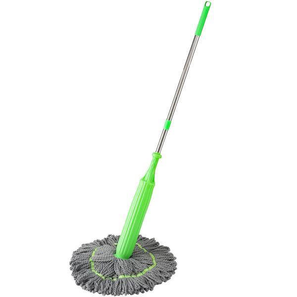 Wischmopp mit Auswringfunktion & Ersatzwischkopf – 360° drehbarer Mikrofaser-Wischmopp für streifenfreie Böden, 55cm Wischkopf