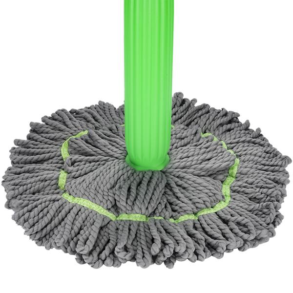 Wischmopp mit Auswringfunktion & Ersatzwischkopf – 360° drehbarer Mikrofaser-Wischmopp für streifenfreie Böden, 55cm Wischkopf