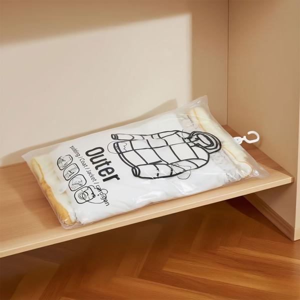 4er-Set Vakuum-Beutel mit Kleiderhaken, 67 x 90 cm: Ein effiziente Kleiderhülle für Bettwäsche & Kleidung - Schützen Sie Ihre Textilien