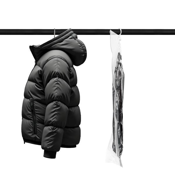 4er-Set Vakuum-Beutel mit Kleiderhaken, 67 x 90 cm: Ein effiziente Kleiderhülle für Bettwäsche & Kleidung - Schützen Sie Ihre Textilien