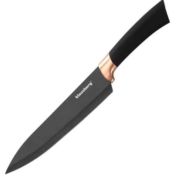 Design-Messerset mit antihaftbeschichteten Klingen, 5-tlg., mit Messerblock, schwarz-roségold. Präzise Schnitte, edles Farbdesign für stilvolle Küchen