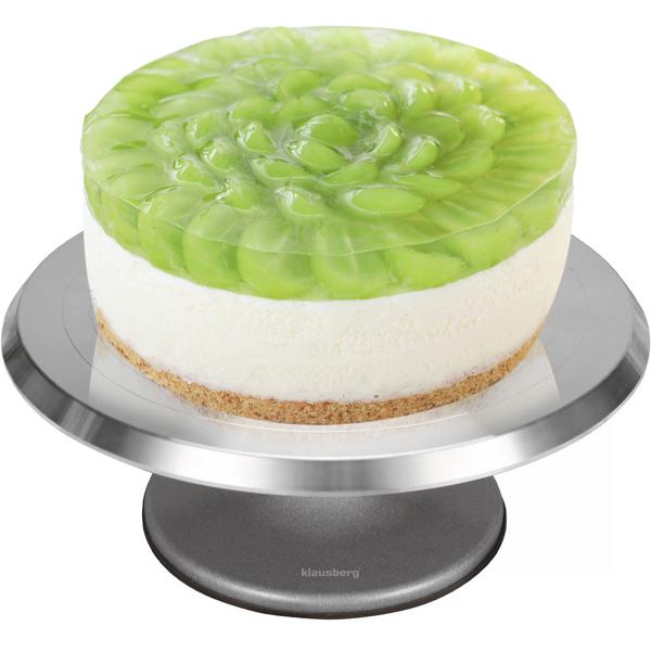 Edler drehbarer Tortenständer Aluminium mit Fuss, Ø 31 cm, stabil & hochwertig, perfekte Tortendekoration & Präsentation, für Bäcker & Hobbykonditoren