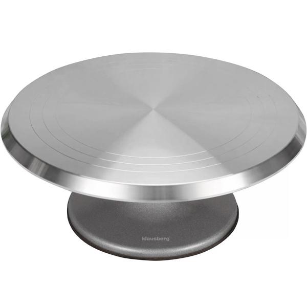 Edler drehbarer Tortenständer Aluminium mit Fuss, Ø 31 cm, stabil & hochwertig, perfekte Tortendekoration & Präsentation, für Bäcker & Hobbykonditoren