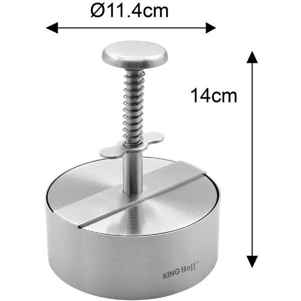 Edelstahl Hamburgerpresse (Profi, Ø 11,4 cm): Burger-Former für Grill & BBQ - Gleichmässige Patties, einfache Reinigung