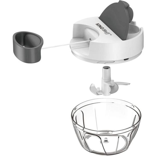 Seilzug-Multi-Zerkleinerer, 400 ml, weiss-grau, Zwiebelschneider für müheloses Zerkleinern von Gemüse, Kräutern & Nüssen