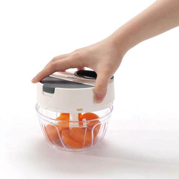 Seilzug-Multi-Zerkleinerer, 400 ml, weiss-grau, Zwiebelschneider für müheloses Zerkleinern von Gemüse, Kräutern & Nüssen