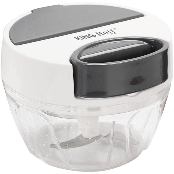 Seilzug-Multi-Zerkleinerer, 400 ml, weiss-grau, Zwiebelschneider für müheloses Zerkleinern von Gemüse, Kräutern & Nüssen