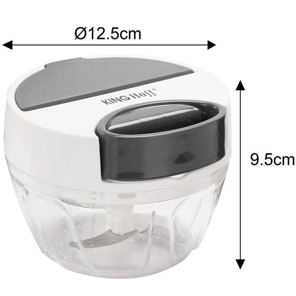 Seilzug-Multi-Zerkleinerer, 400 ml, weiss-grau, Zwiebelschneider für müheloses Zerkleinern von Gemüse, Kräutern & Nüssen