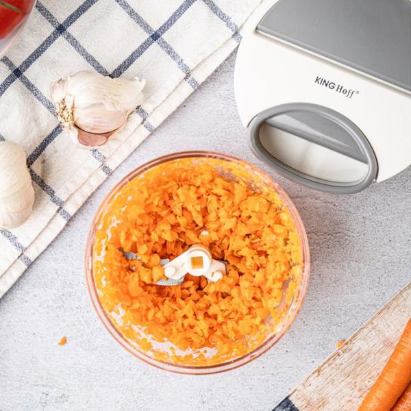 Seilzug-Multi-Zerkleinerer, 400 ml, weiss-grau, Zwiebelschneider für müheloses Zerkleinern von Gemüse, Kräutern & Nüssen