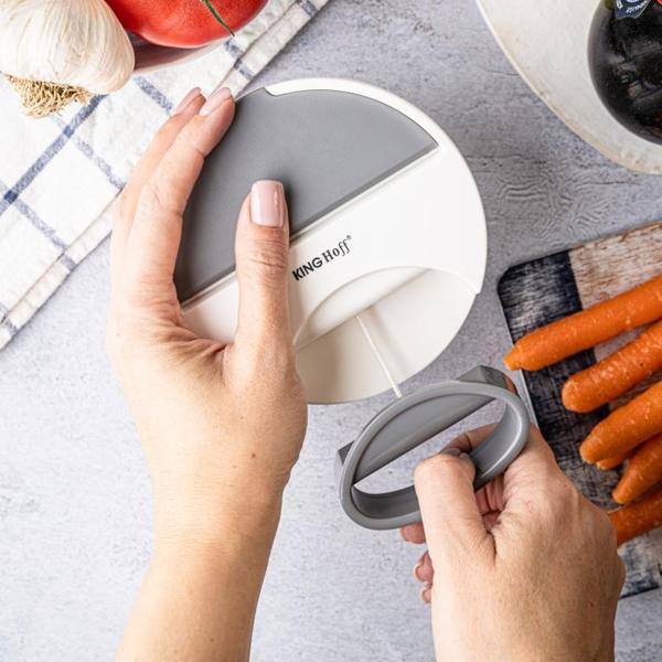 Seilzug-Multi-Zerkleinerer, 400 ml, weiss-grau, Zwiebelschneider für müheloses Zerkleinern von Gemüse, Kräutern & Nüssen