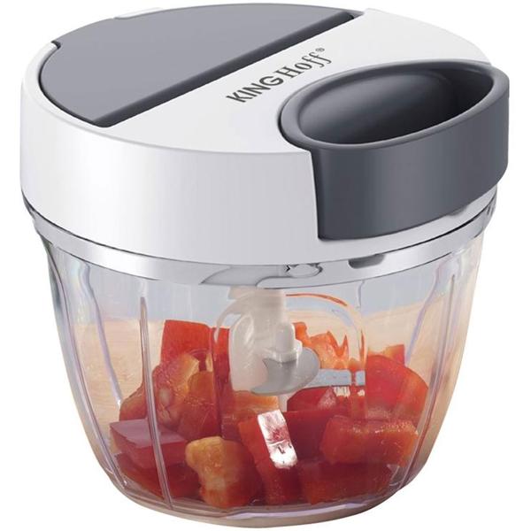 Seilzug-Multi-Zerkleinerer, 900 ml, weiss-grau, Zwiebelschneider für müheloses Zerkleinern von Gemüse, Kräutern & Nüssen