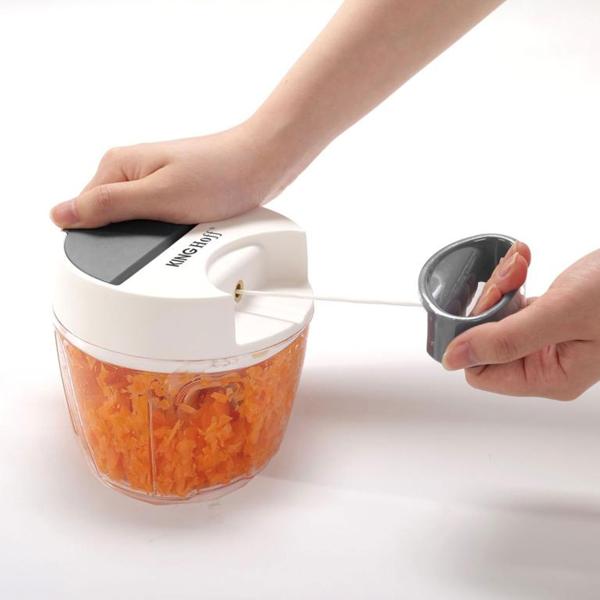 Seilzug-Multi-Zerkleinerer, 900 ml, weiss-grau, Zwiebelschneider für müheloses Zerkleinern von Gemüse, Kräutern & Nüssen