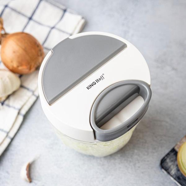 Seilzug-Multi-Zerkleinerer, 900 ml, weiss-grau, Zwiebelschneider für müheloses Zerkleinern von Gemüse, Kräutern & Nüssen