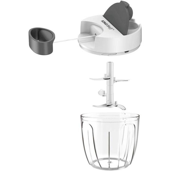 Seilzug-Multi-Zerkleinerer, 900 ml, weiss-grau, Zwiebelschneider für müheloses Zerkleinern von Gemüse, Kräutern & Nüssen