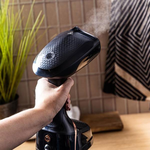 Tragbarer 1500 Watt Dampfglätter, schwarz-roségold: 400 ml Tank, für schnelles Glätten und ein perfekt faltenfreies Aussehen