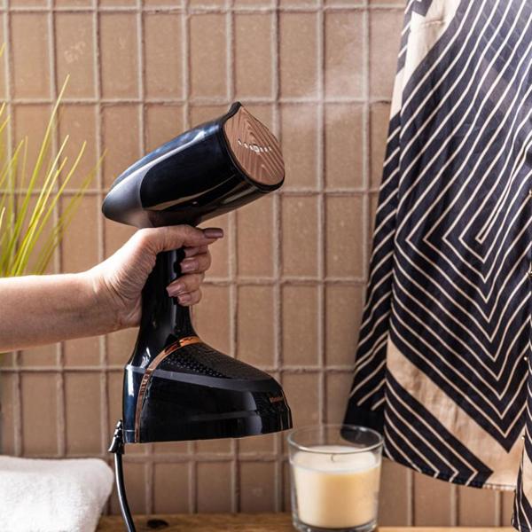 Tragbarer 1500 Watt Dampfglätter, schwarz-roségold: 400 ml Tank, für schnelles Glätten und ein perfekt faltenfreies Aussehen