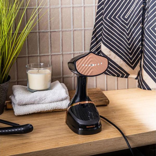 Tragbarer 1500 Watt Dampfglätter, schwarz-roségold: 400 ml Tank, für schnelles Glätten und ein perfekt faltenfreies Aussehen