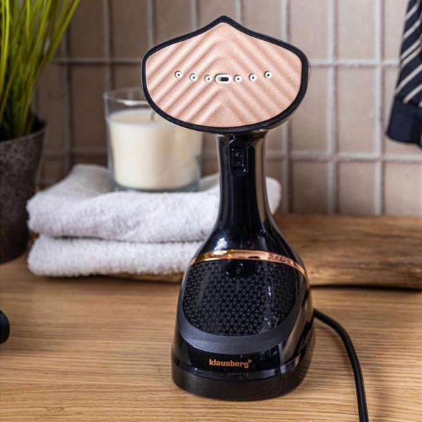 Tragbarer 1500 Watt Dampfglätter, schwarz-roségold: 400 ml Tank, für schnelles Glätten und ein perfekt faltenfreies Aussehen