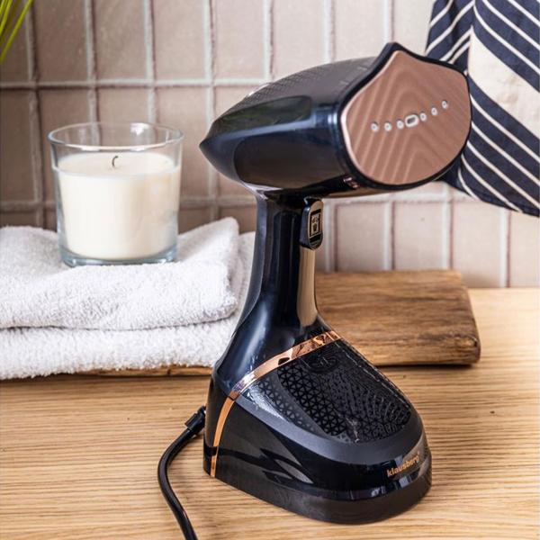 Tragbarer 1500 Watt Dampfglätter, schwarz-roségold: 400 ml Tank, für schnelles Glätten und ein perfekt faltenfreies Aussehen