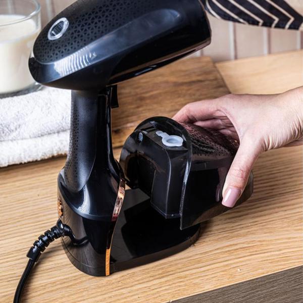 Tragbarer 1500 Watt Dampfglätter, schwarz-roségold: 400 ml Tank, für schnelles Glätten und ein perfekt faltenfreies Aussehen