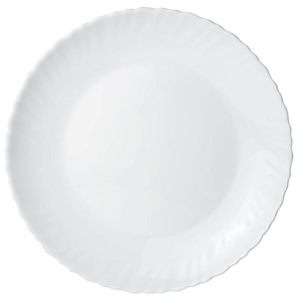 Edles 18-teiliges Geschirr-Set aus Glas, weiss, wellenförmiger Rand: Hochwertig, stilvoll und zeitlos