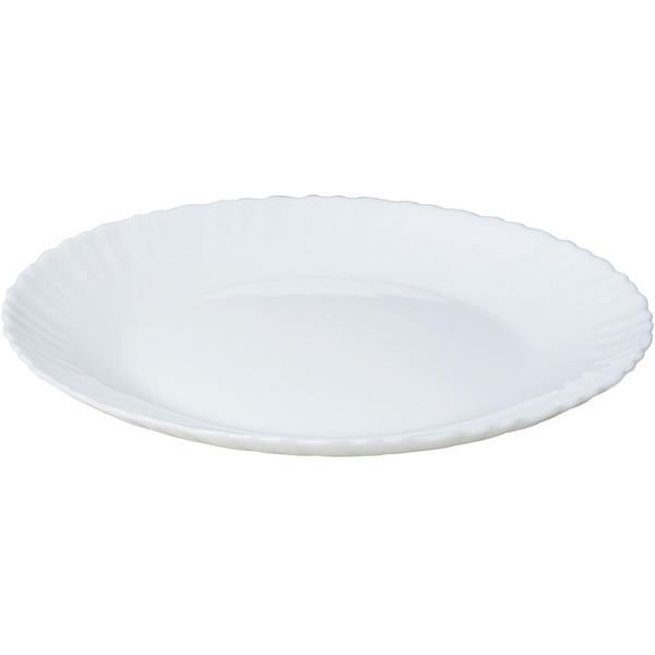 Edles 18-teiliges Geschirr-Set aus Glas, weiss, wellenförmiger Rand: Hochwertig, stilvoll und zeitlos