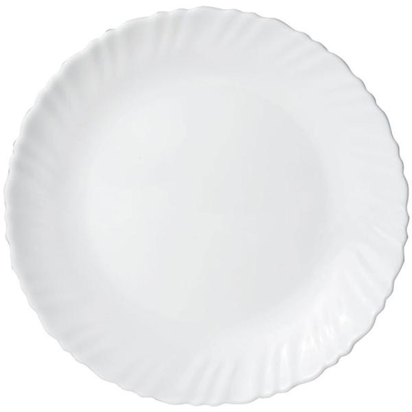 Edles 18-teiliges Geschirr-Set aus Glas, weiss, wellenförmiger Rand: Hochwertig, stilvoll und zeitlos