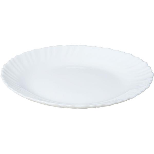 Edles 18-teiliges Geschirr-Set aus Glas, weiss, wellenförmiger Rand: Hochwertig, stilvoll und zeitlos