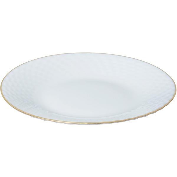 Edles 18-teiliges Geschirr-Set aus Glas opal-weiss mit Goldrand - für 6 Personen - spülmaschinen- & mikrowellengeeignet - hochwertig & zeitlos