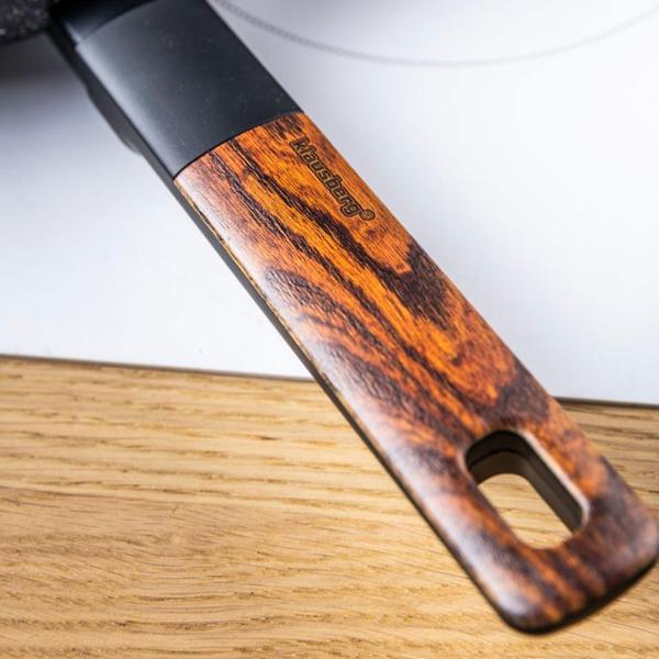 Hochwertiges Design Topf- und Pfannen-Set m. marmorierter Antihaftbeschichtung, inkl. Untersetzer, Glasdeckel, Soft Touch Griffe, 12-teilig, schwarz