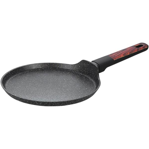 Hochwertiges Design Topf- und Pfannen-Set m. marmorierter Antihaftbeschichtung, inkl. Untersetzer, Glasdeckel, Soft Touch Griffe, 12-teilig, schwarz