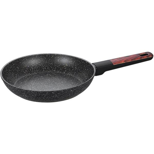 Hochwertiges Design Topf- und Pfannen-Set m. marmorierter Antihaftbeschichtung, inkl. Untersetzer, Glasdeckel, Soft Touch Griffe, 12-teilig, schwarz