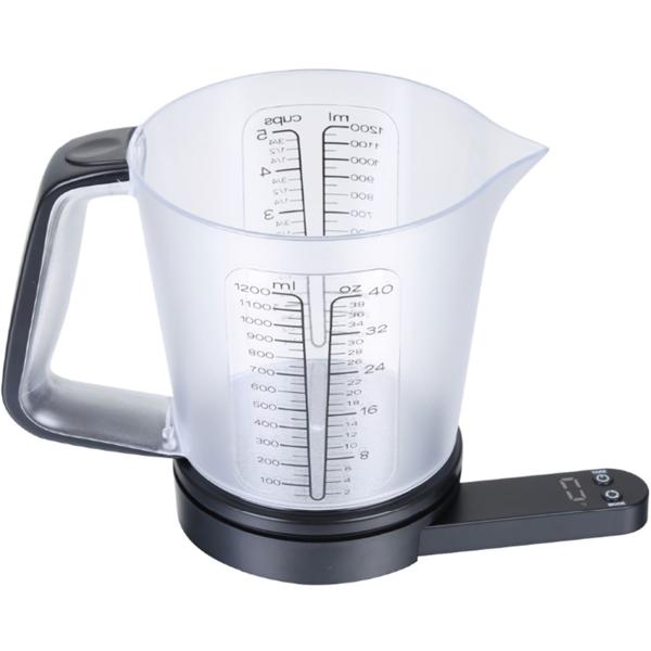 Digitale 2in1 Küchenwaage mit Messbecher, 1,5L: Wiegen & Messen in einem, präzise & einfach zu reinigen, für Backen, Kochen & Genuss