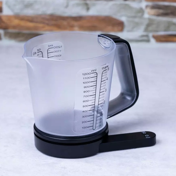 Digitale 2in1 Küchenwaage mit Messbecher, 1,5L: Wiegen & Messen in einem, präzise & einfach zu reinigen, für Backen, Kochen & Genuss