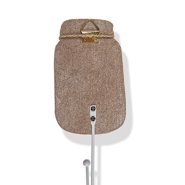 Weisser Holz-Wandhaken im Landhausstil - mit Blumendruck & echter Kordel - für Topflappen Schürzen Geschirrtücher - 19x7cm - 4 Motive zufällig sortiert