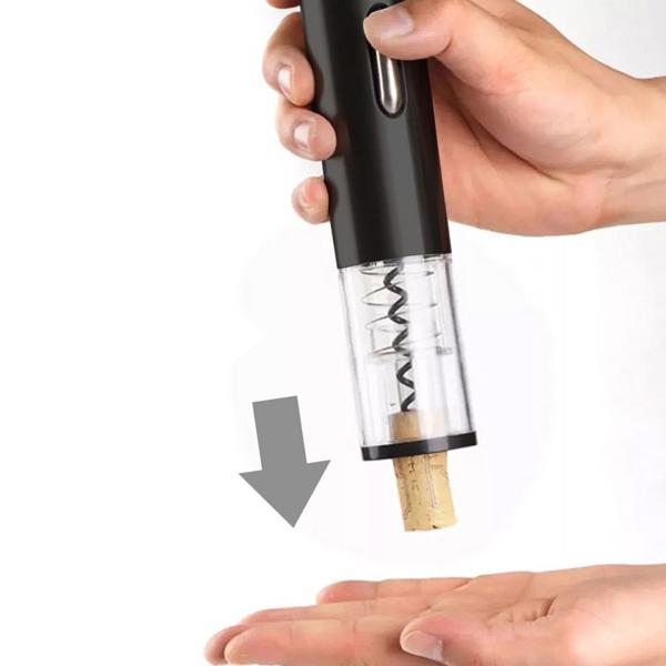 Elektrischer Weinflaschenöffner, schwarz, inkl. Folienmesser, Mühelos Weinflaschen öffnen, stilvolles Design