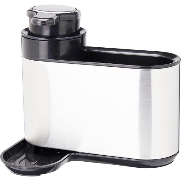 Eleganter Edelstahl Seifen- & Spülmittelspender mit Halterung - platzsparende Lösung für eine ordentliche & funktionale Küche