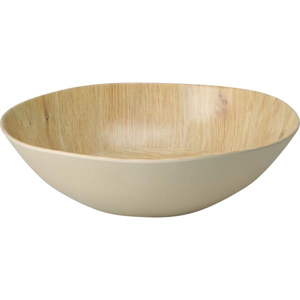 Bruchfeste Melamin-Schale in Holzoptik-Design, 30 x 7,2 cm - Leichte Schale für Snacks, Obst, Müsli, Salat u.v.m. Ideal für Camping, Picknick & Alltag